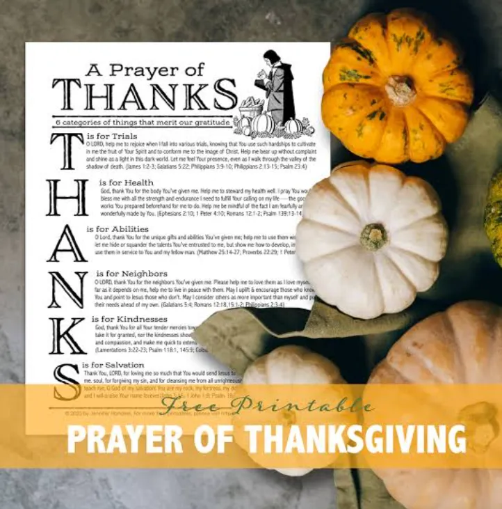 prayers of thanksgiving